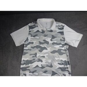 G-Fore Mens Grey White Camo Performance Golf Polo Shirt Size Large Short Sleeve